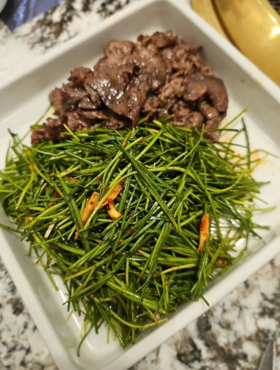 Close-up of a nicely browned hanwoo sirloin piece