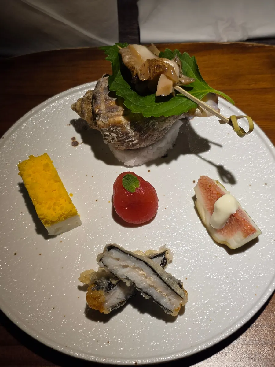 Plate with Danya's five appetizers