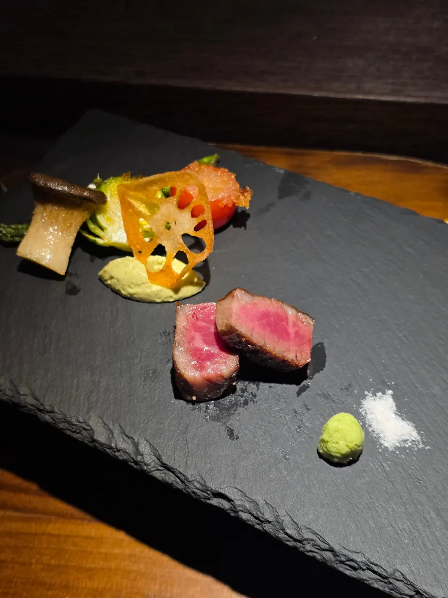 Close-up of the signature dish plate