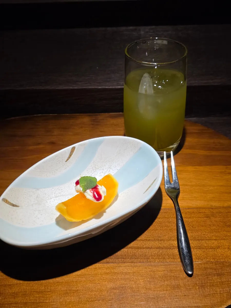 Peach compote and cream cheese dessert