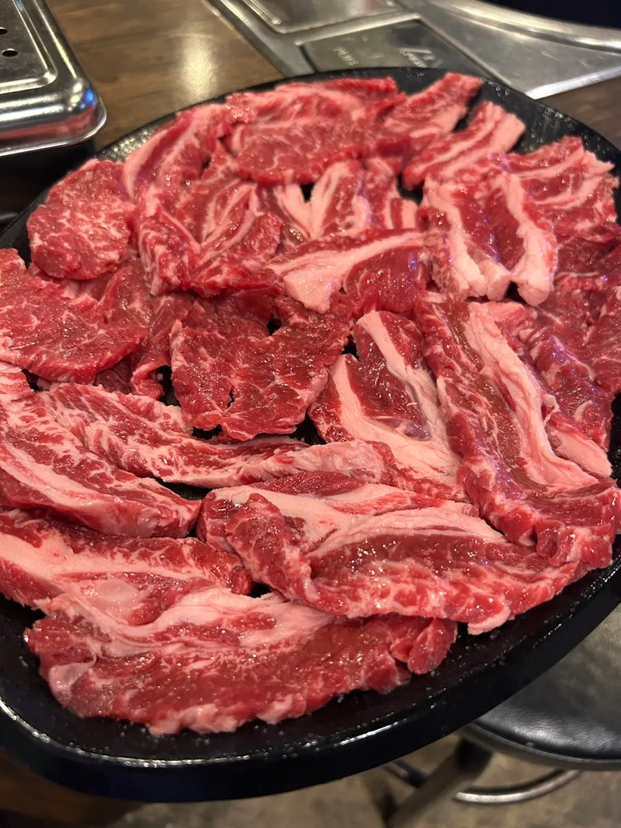 Black Angus raw rib meat before grilling