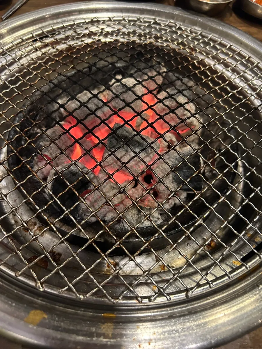 Charcoal still burning strong after finishing all the meat