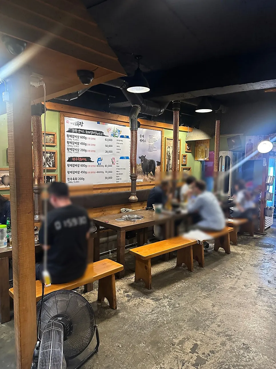 Old-school-style seating inside Mapo Mokjang