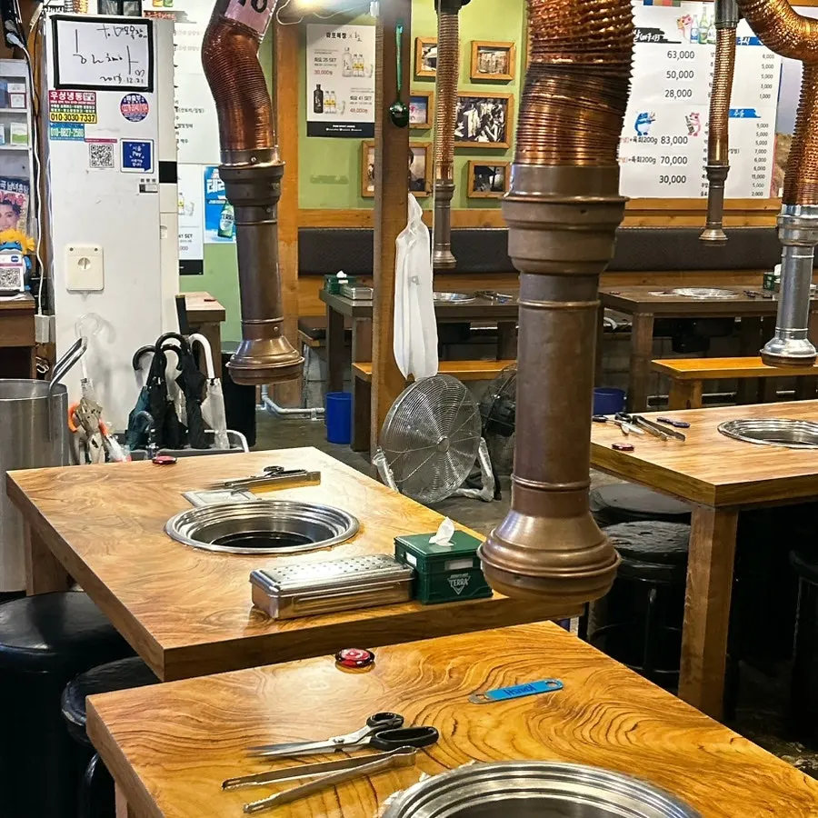 Interior of Mapo Mokjang with its old-school atmosphere