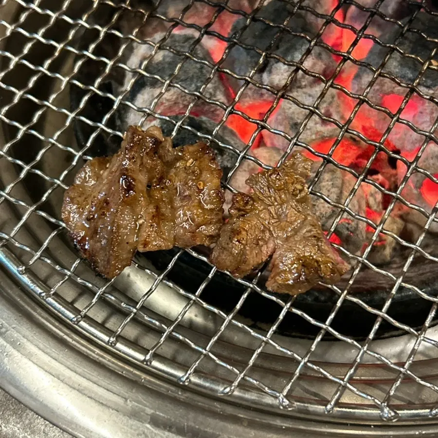 Marinated rib meat grilling on the charcoal