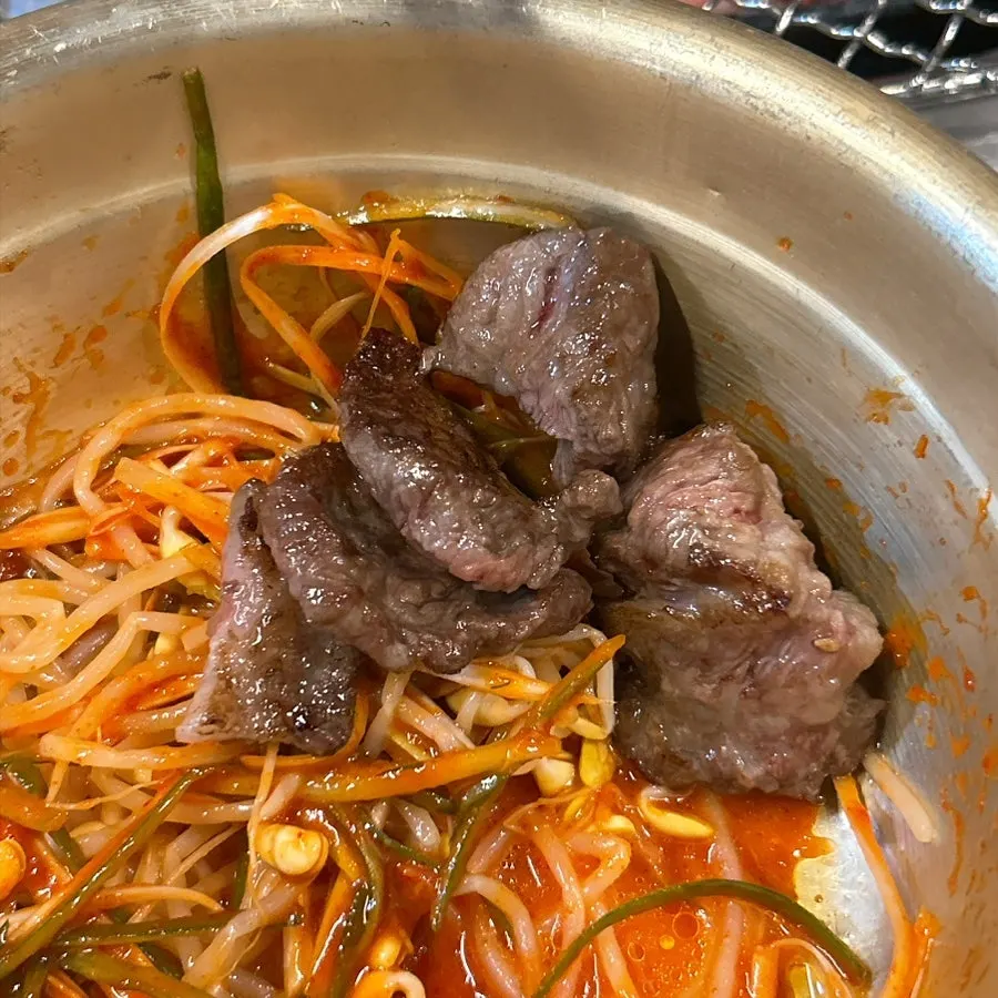 Complimentary hot kimchi jjigae