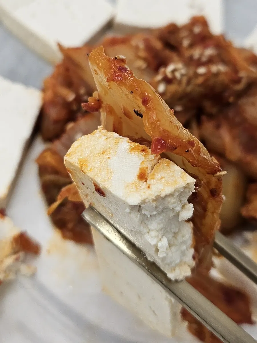 Tofu kimchi served as a base side dish