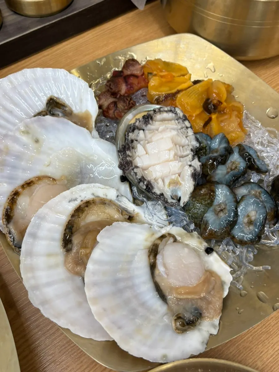 Raw shrimp and gizzard shad dishes