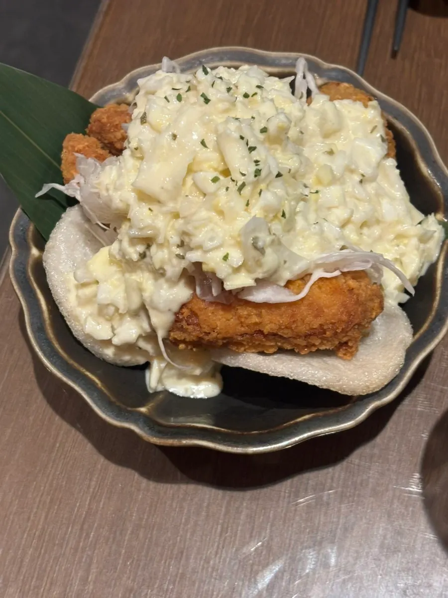 Chicken nanban topped with tartar sauce