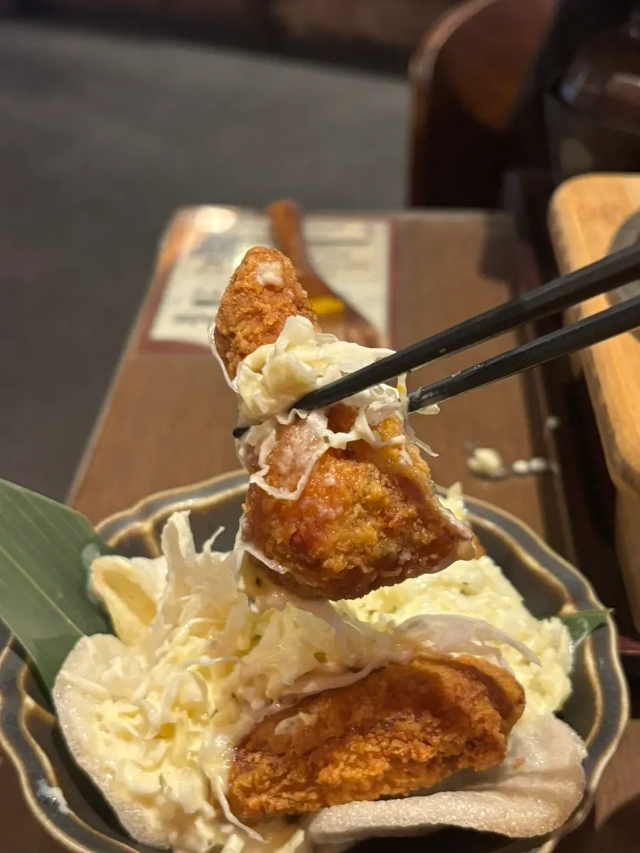 Crispy chicken nanban serving