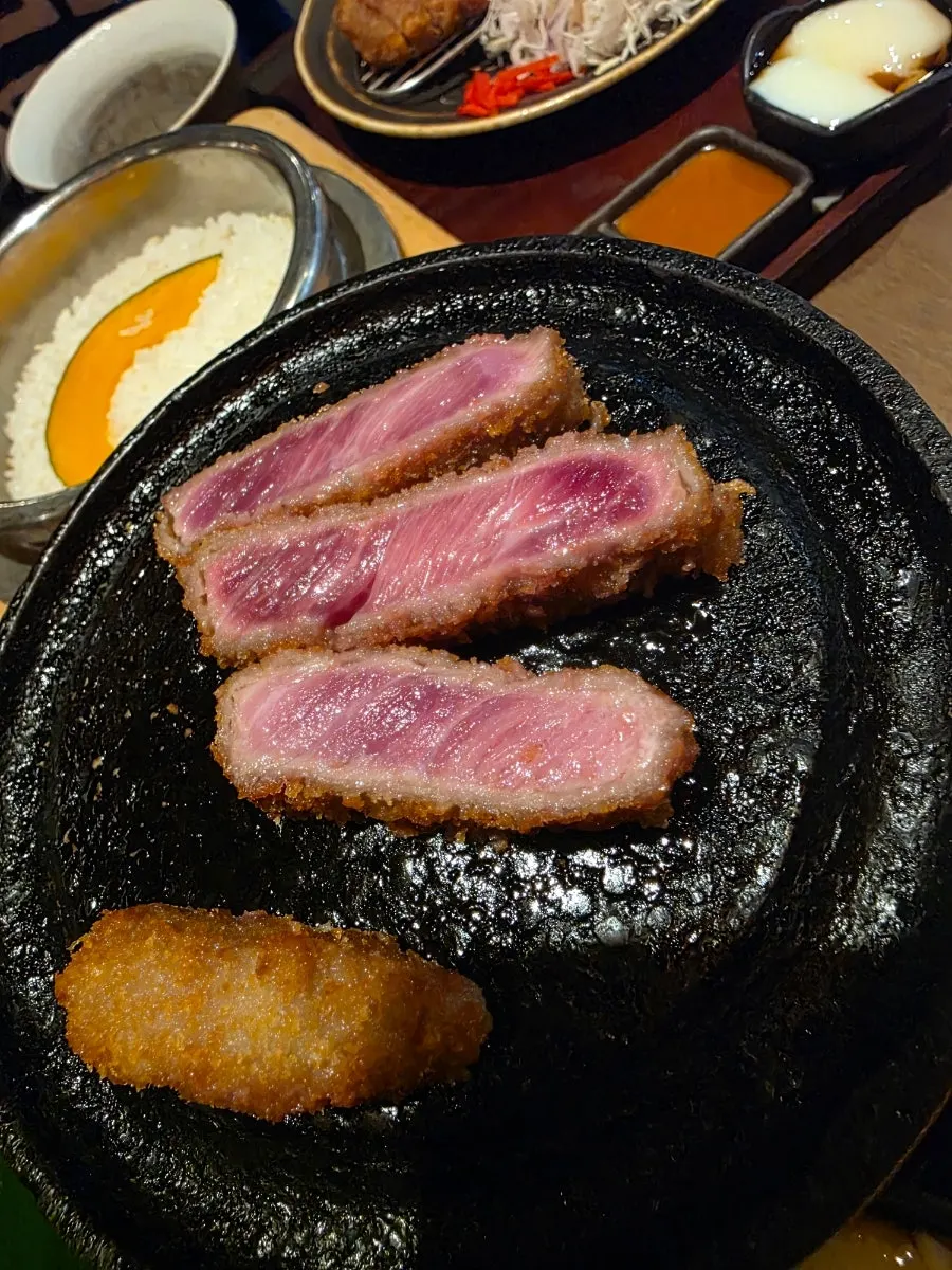 감태명란을 곁들인 규카츠 세트
