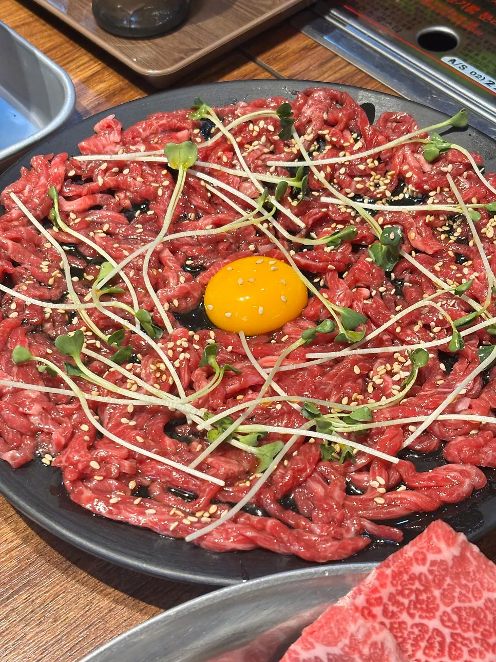 Generous portion of raw beef at Usijang Hoegwan