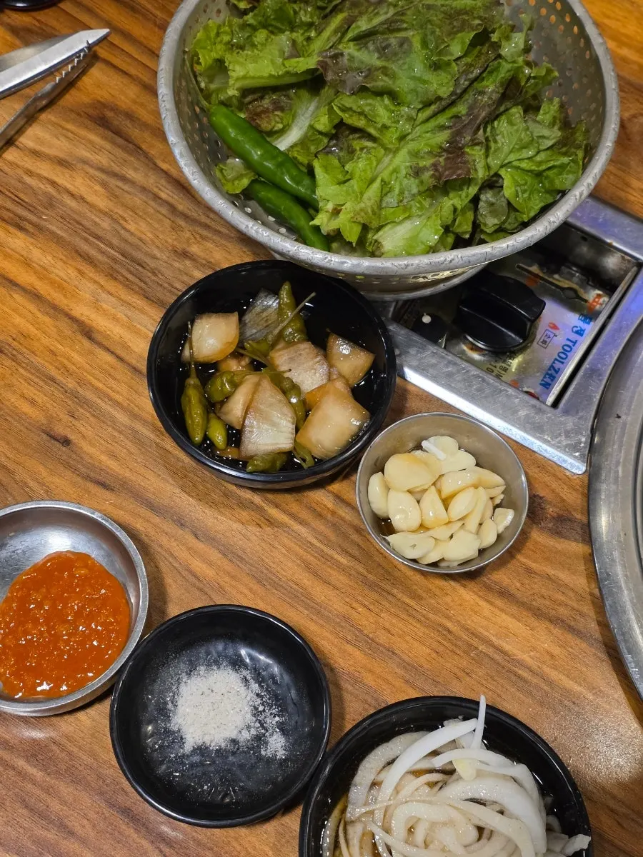 Beef meal table setting