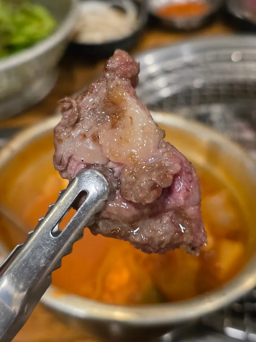 1.2 kg of clean-tasting beef rib meat at Mapo Mokjang near Mapo Station
