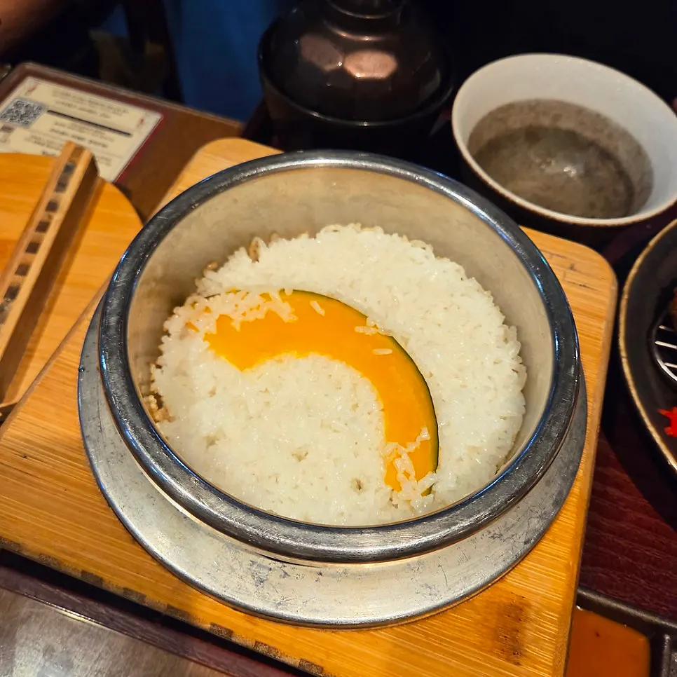 Smoked gyukatsu with pot rice
