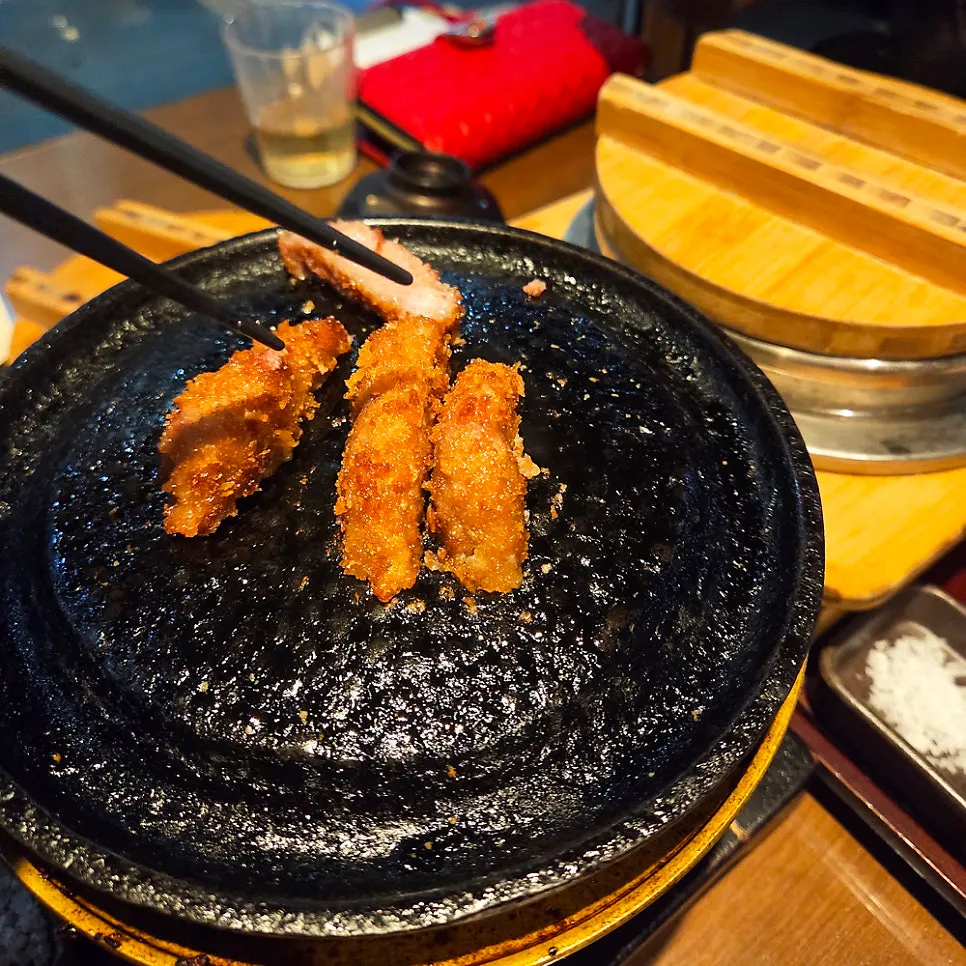 Smoked gyukatsu ordered by the family