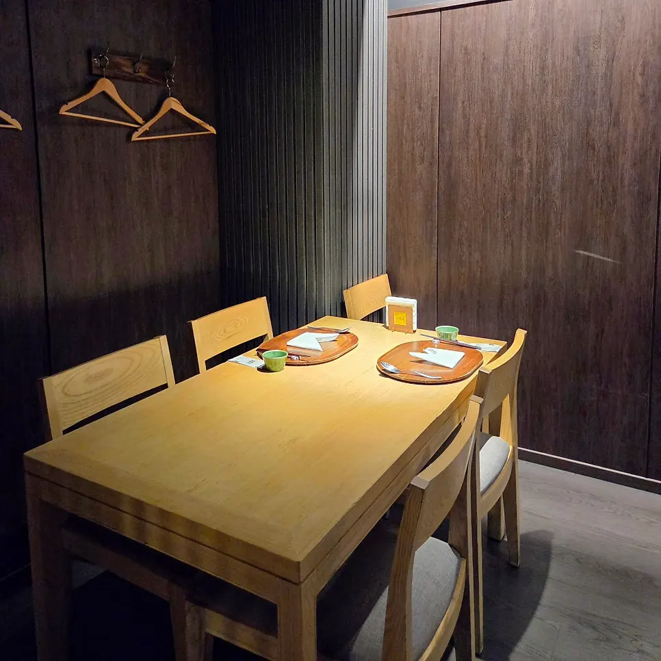 Seating inside Danya under soft lighting