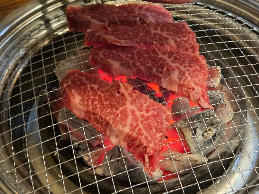 Plate of raw beef showing marbling