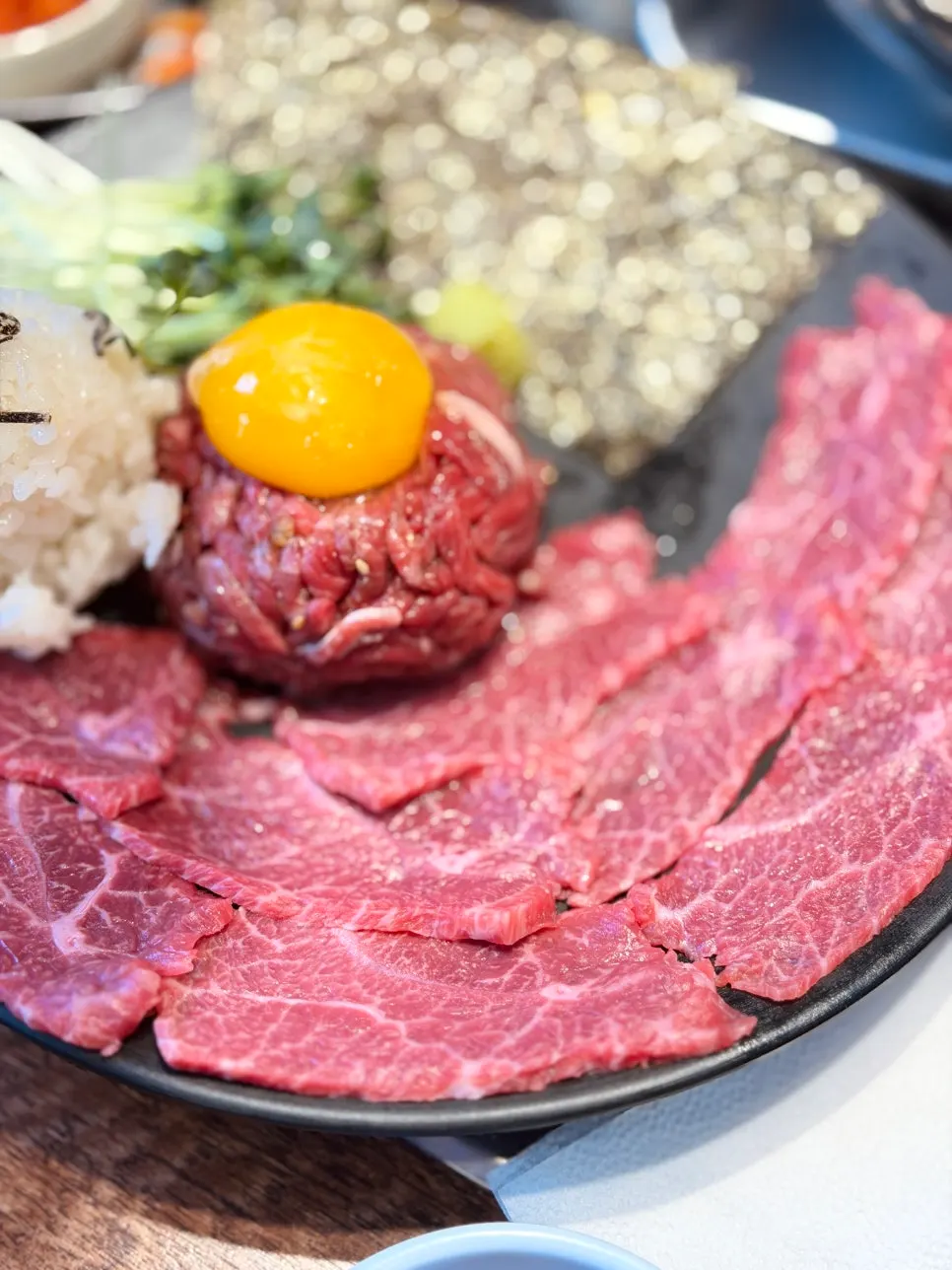 Yuksashimi platter at Usijang Hoegwan, a beef restaurant near Mapo Station