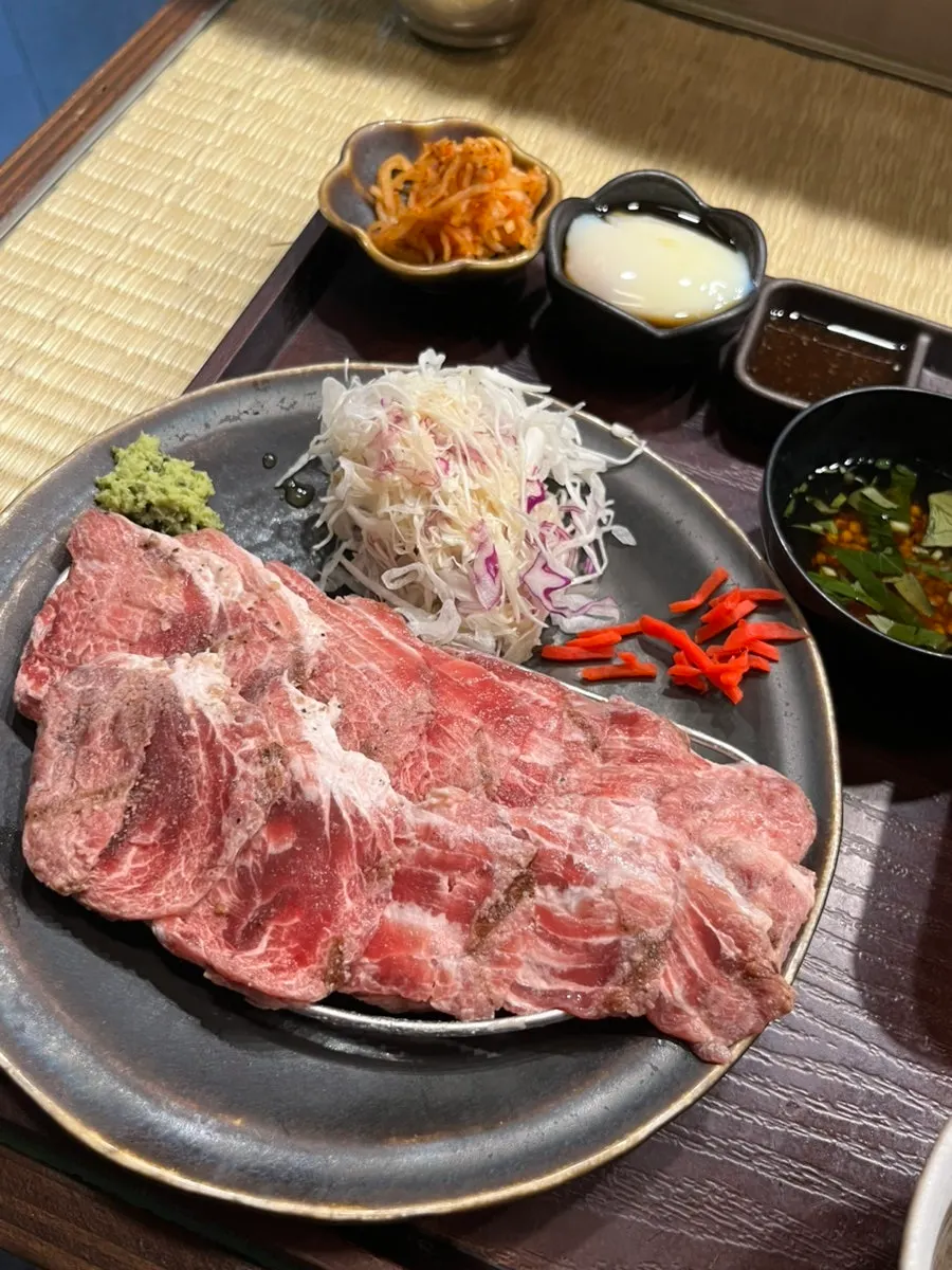 Smoked yakiniku set spread