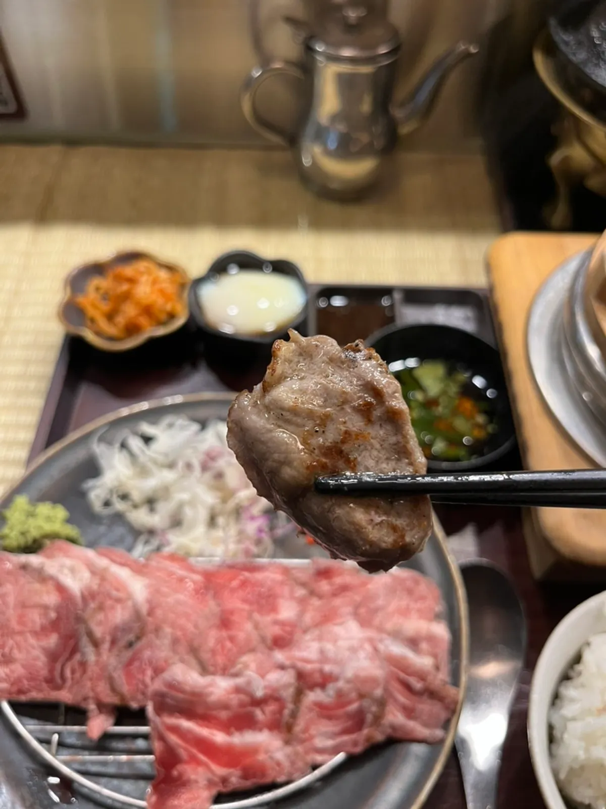 Yakiniku grilled on an individual grill