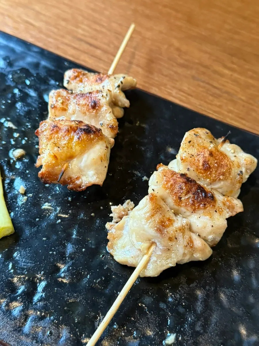 A drink paired with the skewers