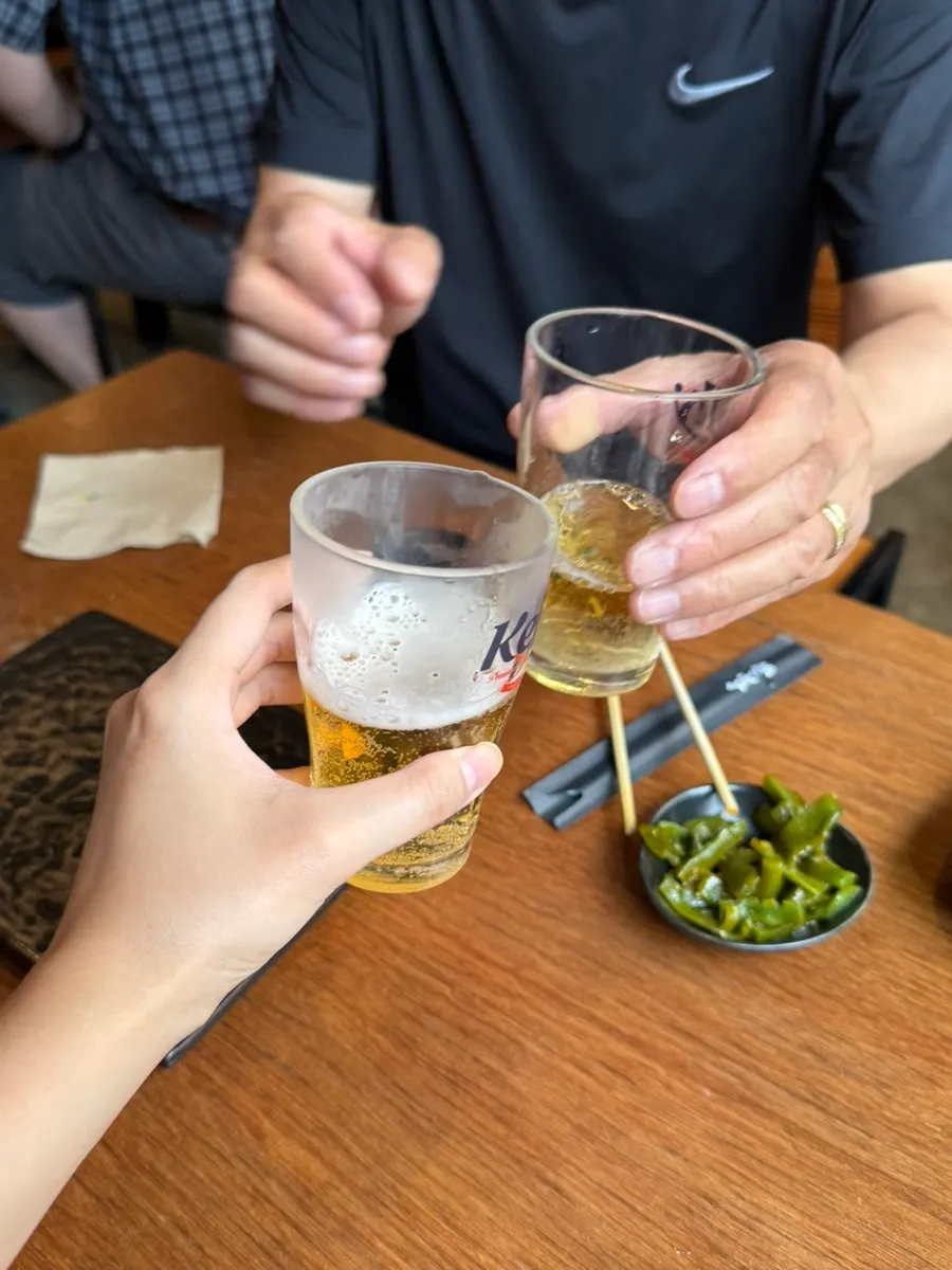 Drinking session with a drink after every skewer