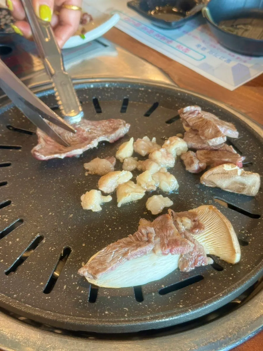 A lightly cooked piece of grilled horse meat