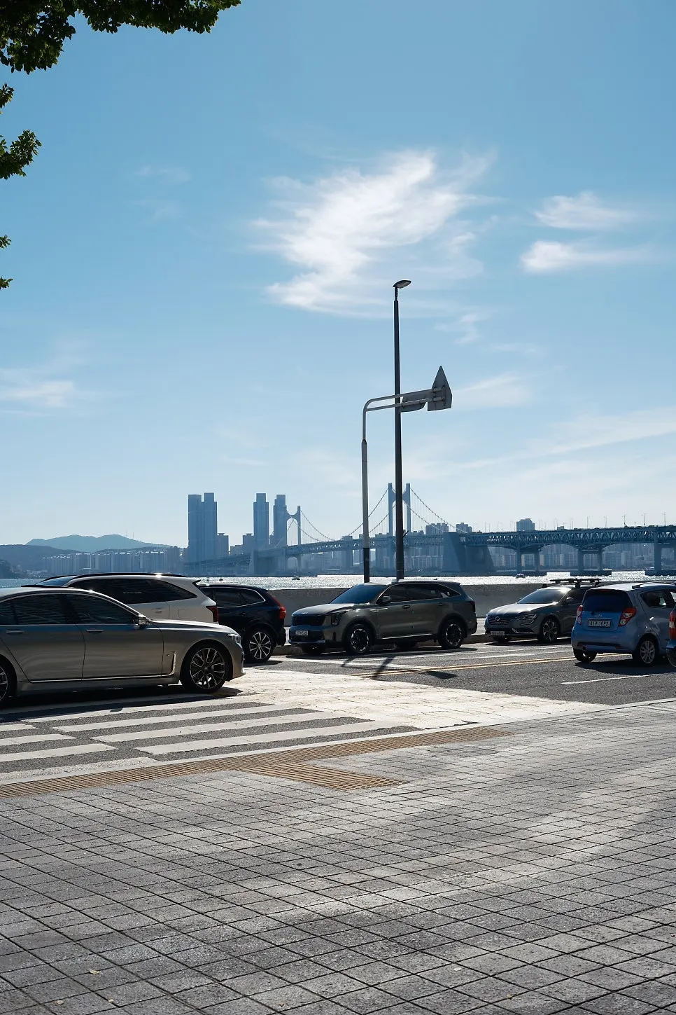 Vertical view of the Marine City walking path