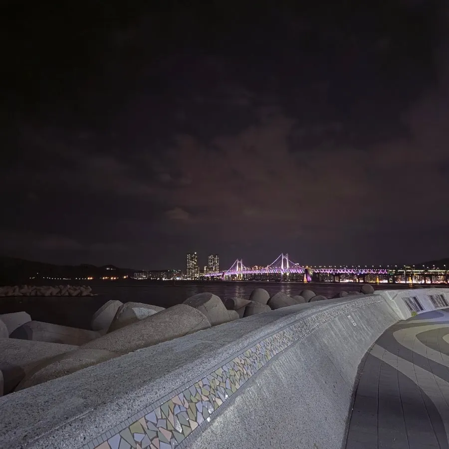 Gwangan Bridge night view from the window seat