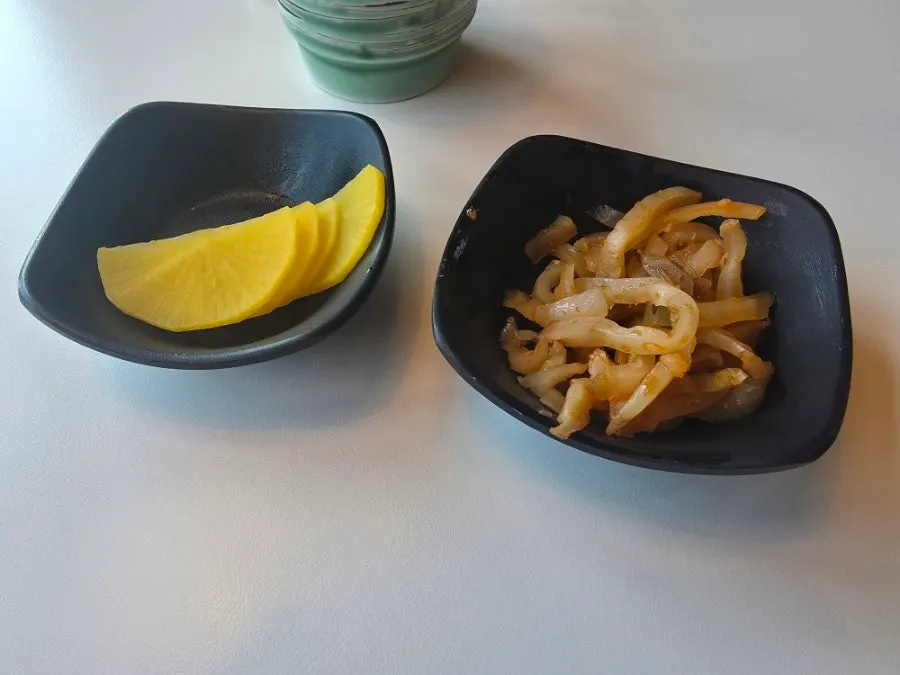 Neatly arranged banchan (side dishes)