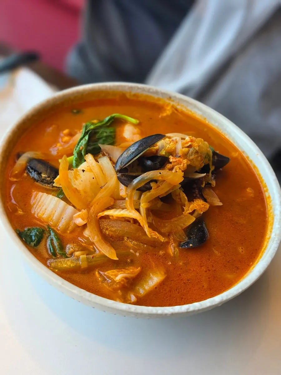 Seafood jjamppong with mussels and octopus