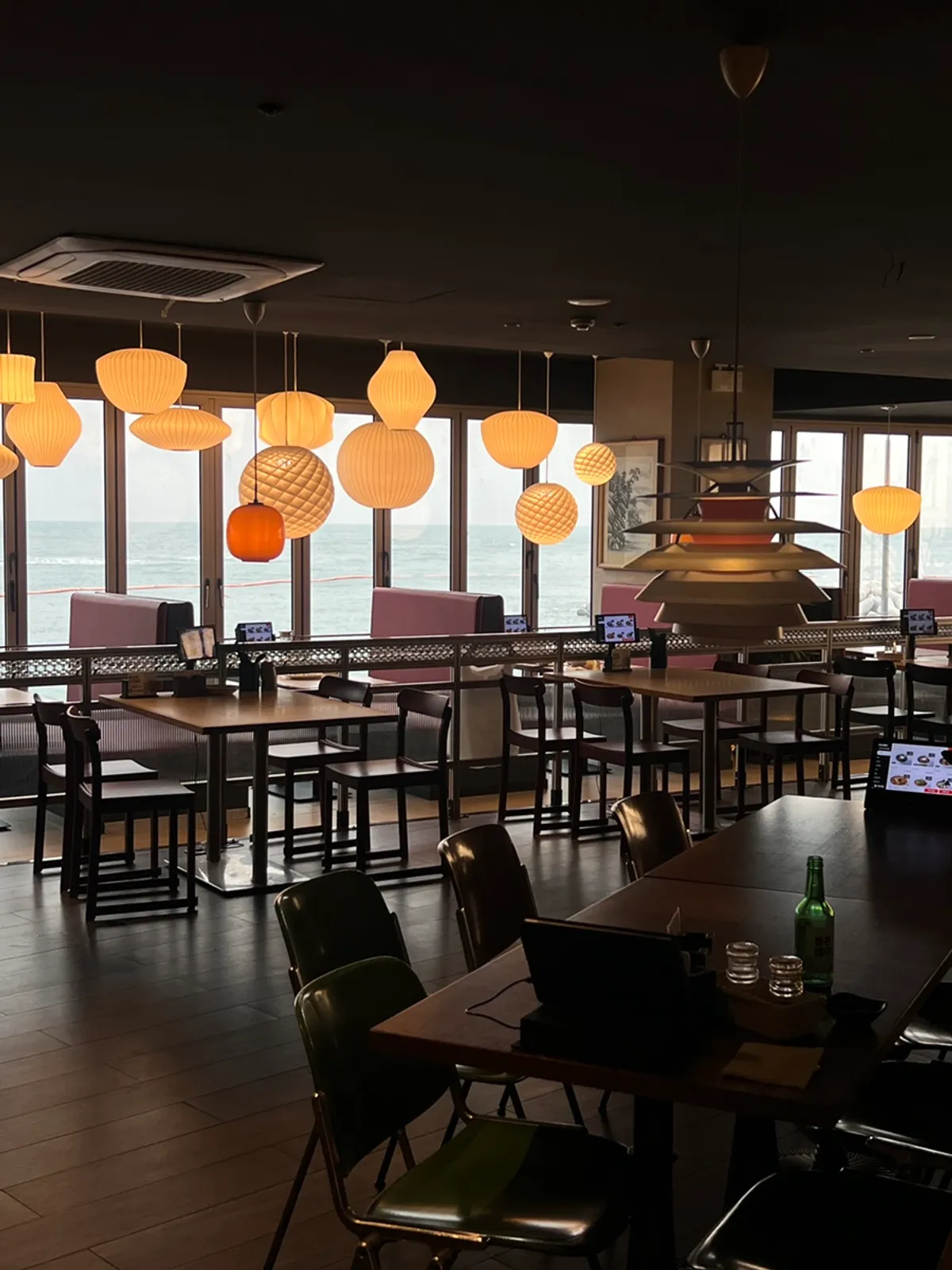 Interior of the Chinese restaurant with mood lighting