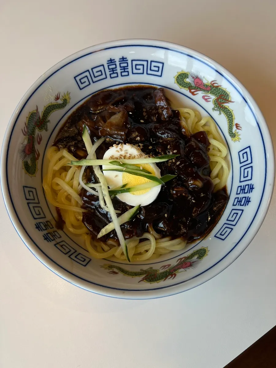 A plate of garlic-fried cheonggyeongchae (bok choy)