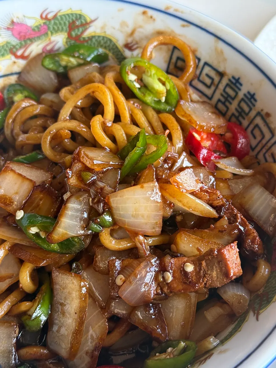 Gochu jajang noodles coated in sauce