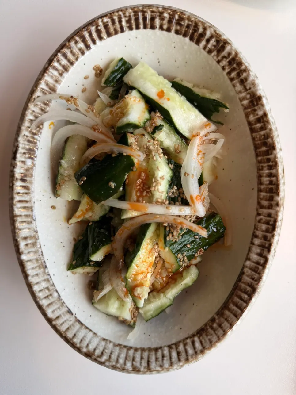 Basic side-dish setting at the Chinese restaurant