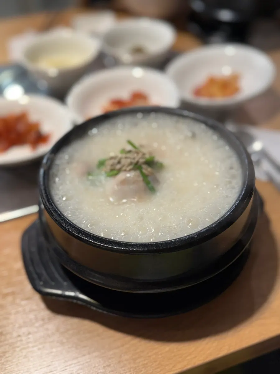 Masamgyetang broth thickened with glutinous rice