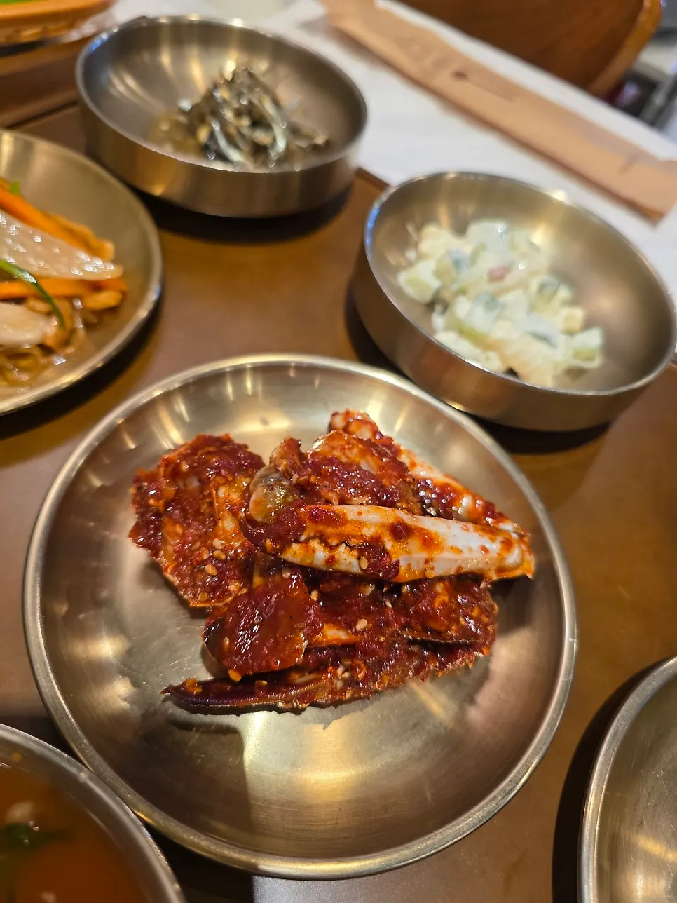 Banchan from the grilled bulgogi set meal at Yun Sikdang