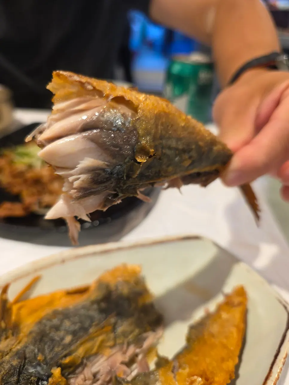 Grilled mackerel served with white rice at Yun Sikdang