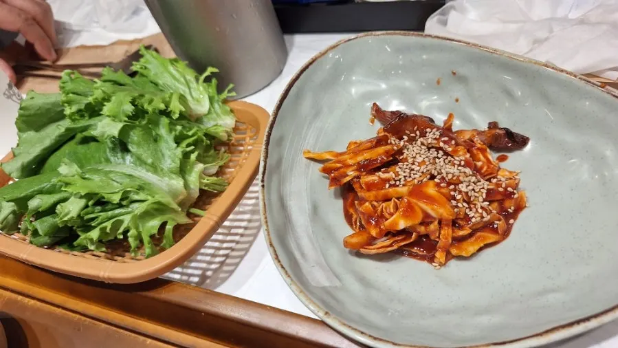 Close-up of grilled bulgogi on a plate