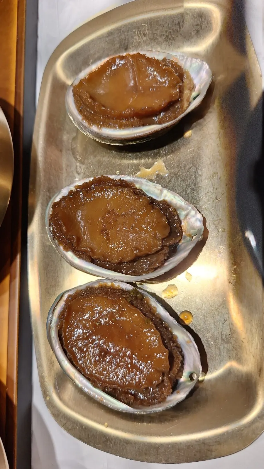 Braised abalone served one per person