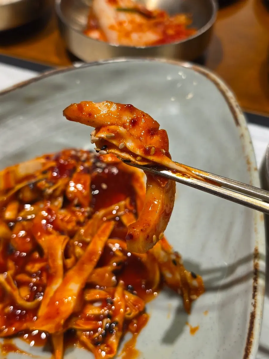 Close-up of the wrap vegetable plate at Yun Sikdang