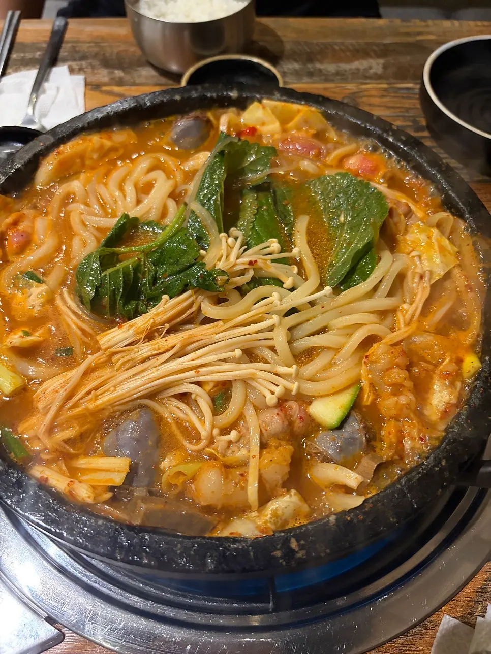 Hanwoo gopchang jeongol at Yeongju Gopchang Jeongol Masan Daetgeori Main Branch