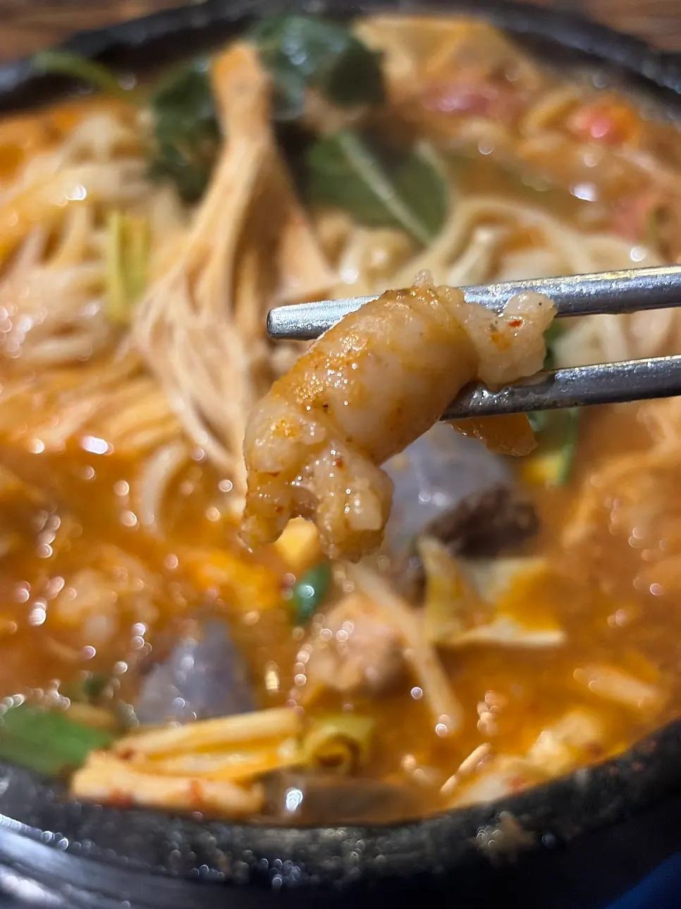 Glass noodles soaked in rich broth