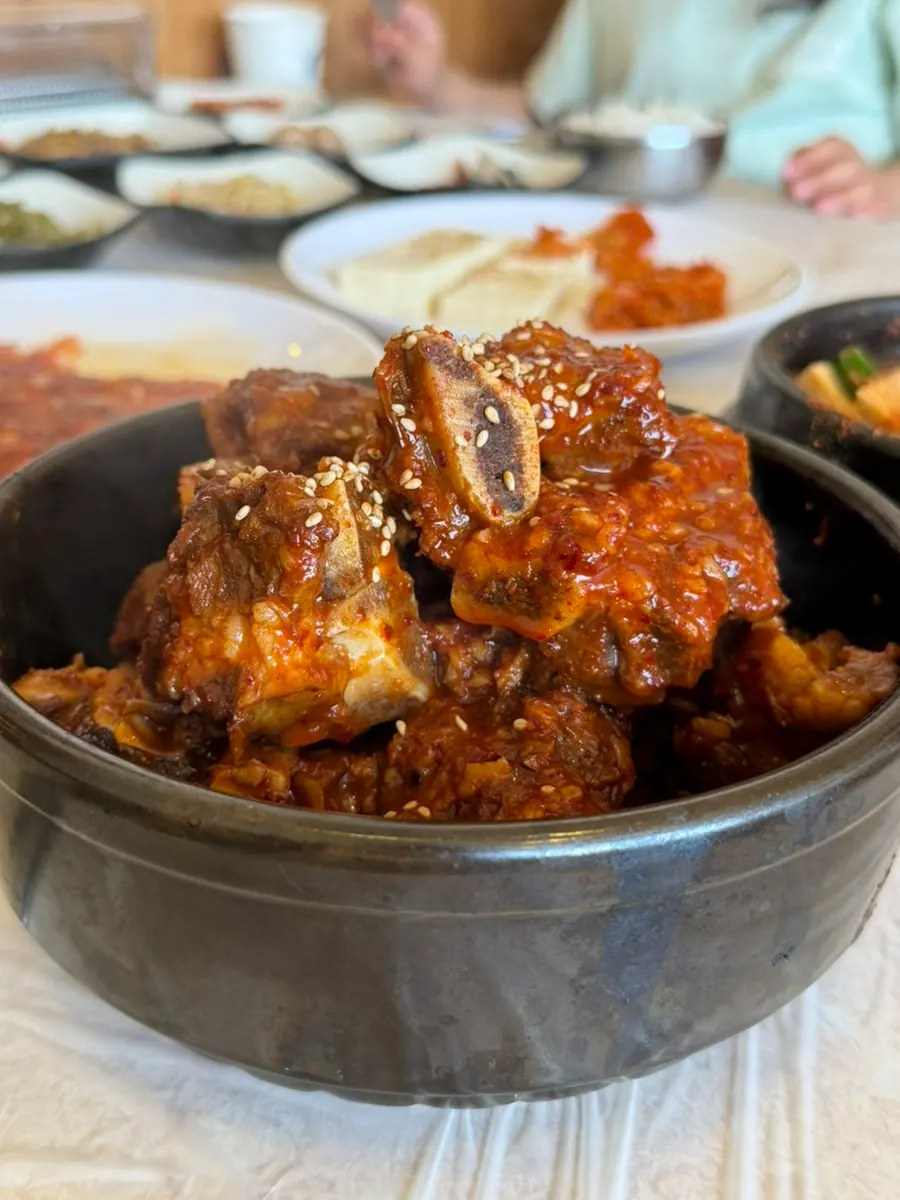 A generous serving of the braised beef rib set