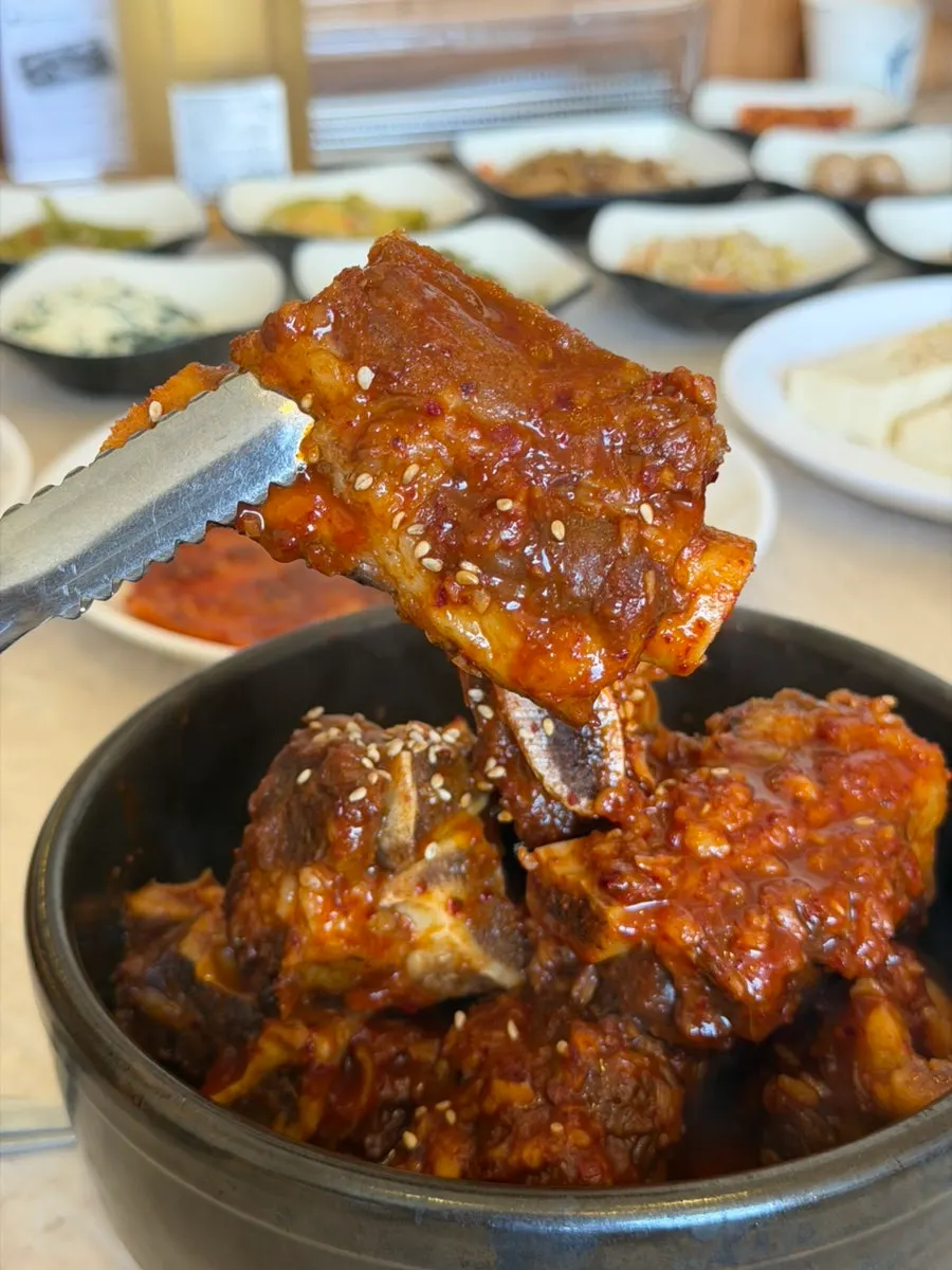 Tender braised beef ribs with the bone sliding right out