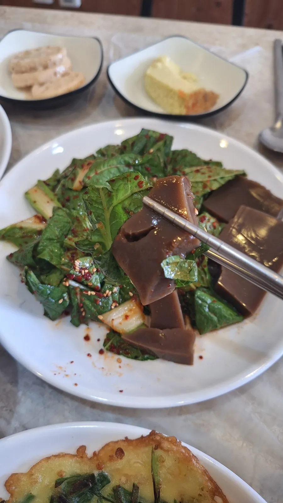 Acorn jelly salad served as a basic side dish