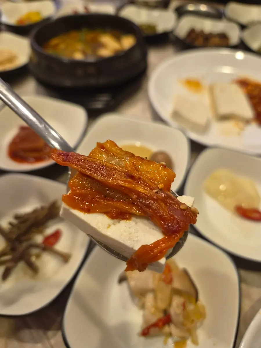 The ssambap set table after finishing the meal