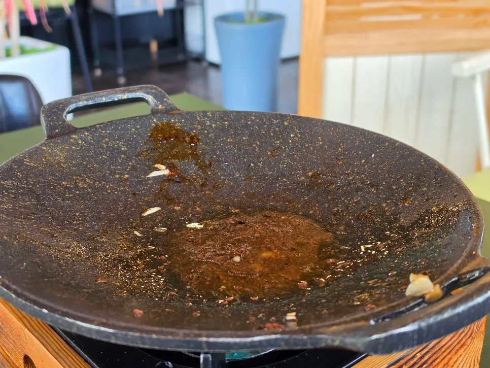Empty shashlik plate after both of us finished eating
