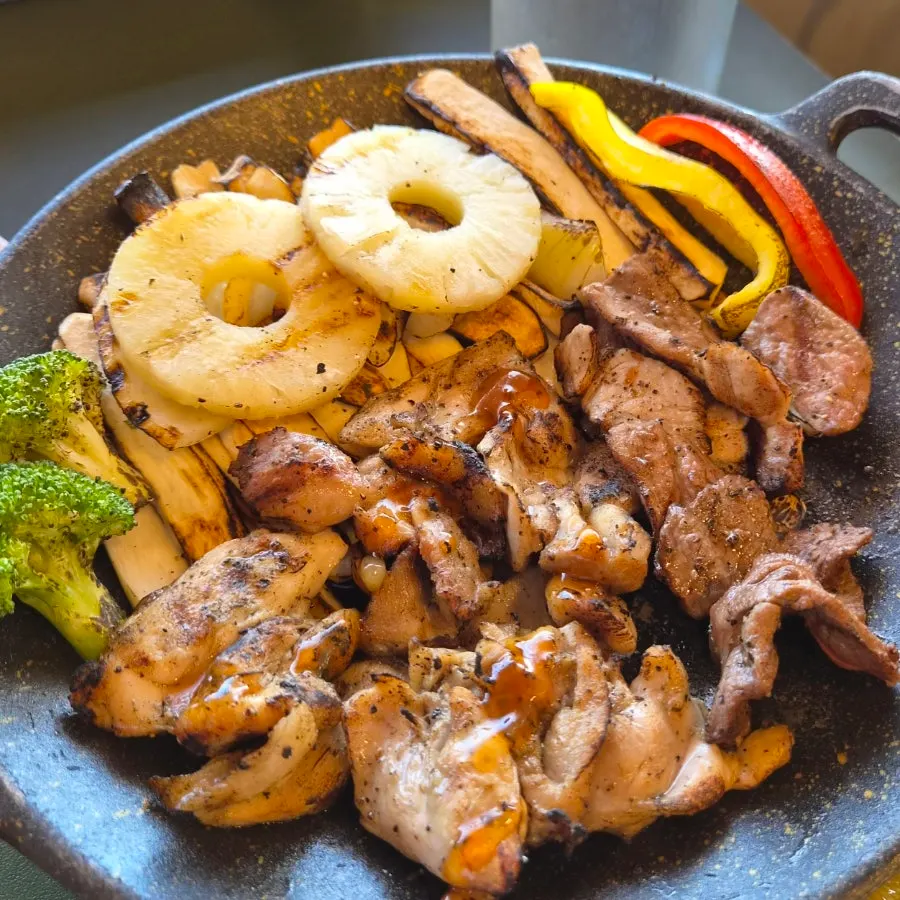 Special shashlik set up with its own burner